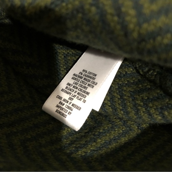 Bonobos chevron zip up sweater, green, NWOT - Picture 3 of 7